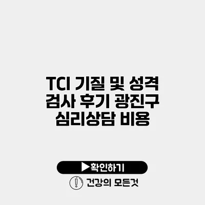 TCI 기질 및 성격 검사 후기 광진구 심리상담 비용