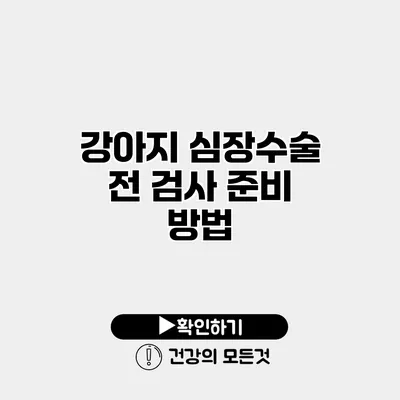 강아지 심장수술 전 검사 준비 방법