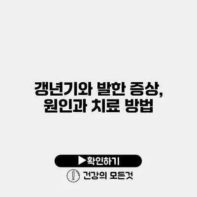 갱년기와 발한 증상, 원인과 치료 방법