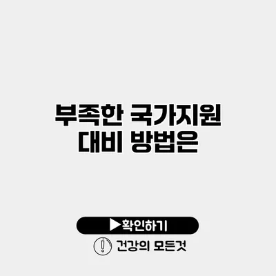 부족한 국가지원 대비 방법은?