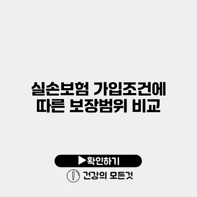 실손보험 가입조건에 따른 보장범위 비교