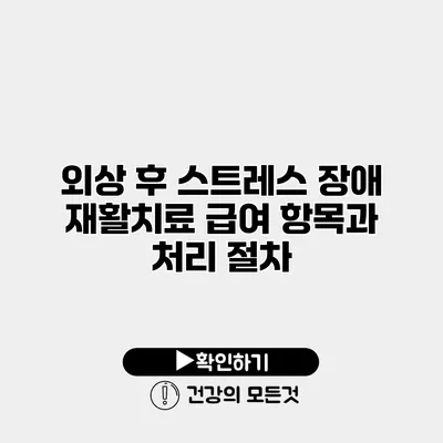 외상 후 스트레스 장애 재활치료 급여 항목과 처리 절차