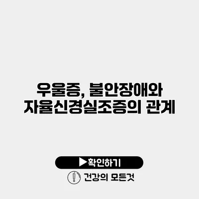 우울증, 불안장애와 자율신경실조증의 관계