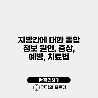지방간에 대한 종합 정보 원인, 증상, 예방, 치료법