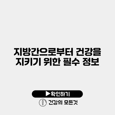 지방간으로부터 건강을 지키기 위한 필수 정보