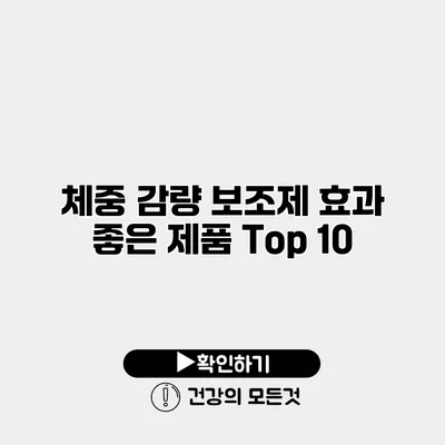 체중 감량 보조제 효과 좋은 제품 Top 10
