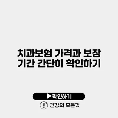 치과보험 가격과 보장 기간 간단히 확인하기