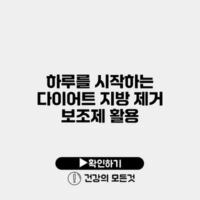 하루를 시작하는 다이어트 지방 제거 보조제 활용