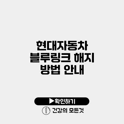 현대자동차 블루링크 해지 방법 안내