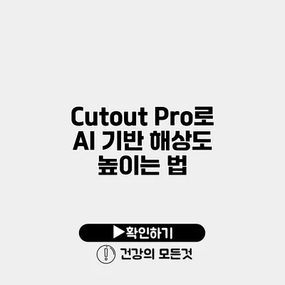 Cutout Pro로 AI 기반 해상도 높이는 법