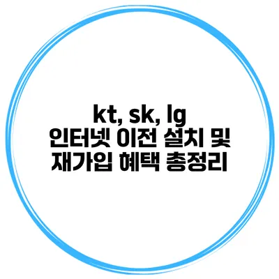kt, sk, lg 인터넷 이전 설치 및 재가입 혜택 총정리