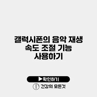 갤럭시폰의 음악 재생 속도 조절 기능 사용하기