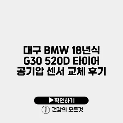 대구 BMW 18년식 G30 520D 타이어 공기압 센서 교체 후기