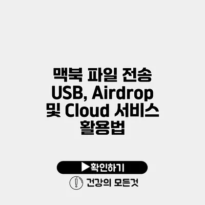 맥북 파일 전송 USB, Airdrop 및 Cloud 서비스 활용법