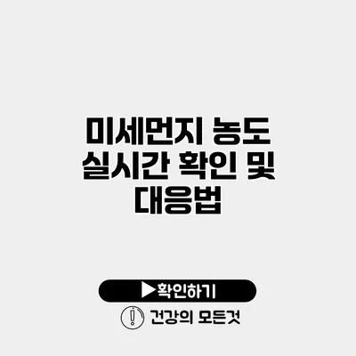 미세먼지 농도 실시간 확인 및 대응법