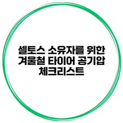 셀토스 소유자를 위한 겨울철 타이어 공기압 체크리스트