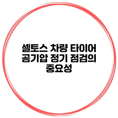 셀토스 차량 타이어 공기압 정기 점검의 중요성