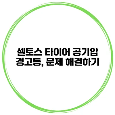 셀토스 타이어 공기압 경고등, 문제 해결하기
