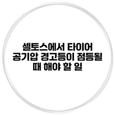 셀토스에서 타이어 공기압 경고등이 점등될 때 해야 할 일
