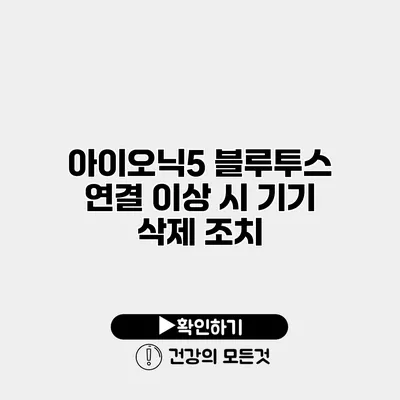 아이오닉5 블루투스 연결 이상 시 기기 삭제 조치