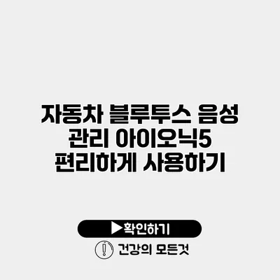 자동차 블루투스 음성 관리 아이오닉5 편리하게 사용하기