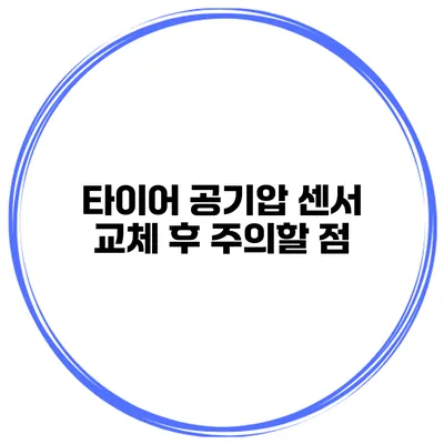 타이어 공기압 센서 교체 후 주의할 점