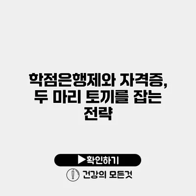학점은행제와 자격증, 두 마리 토끼를 잡는 전략