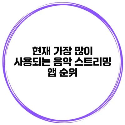 현재 가장 많이 사용되는 음악 스트리밍 앱 순위